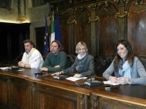 La conferenza stampa di presentazione a Palazzo dei Priori: da sinistra Leonardo De Angeli, Cristiano Zappi, Maria Rita De Alexandris e Alessia Buzzavo